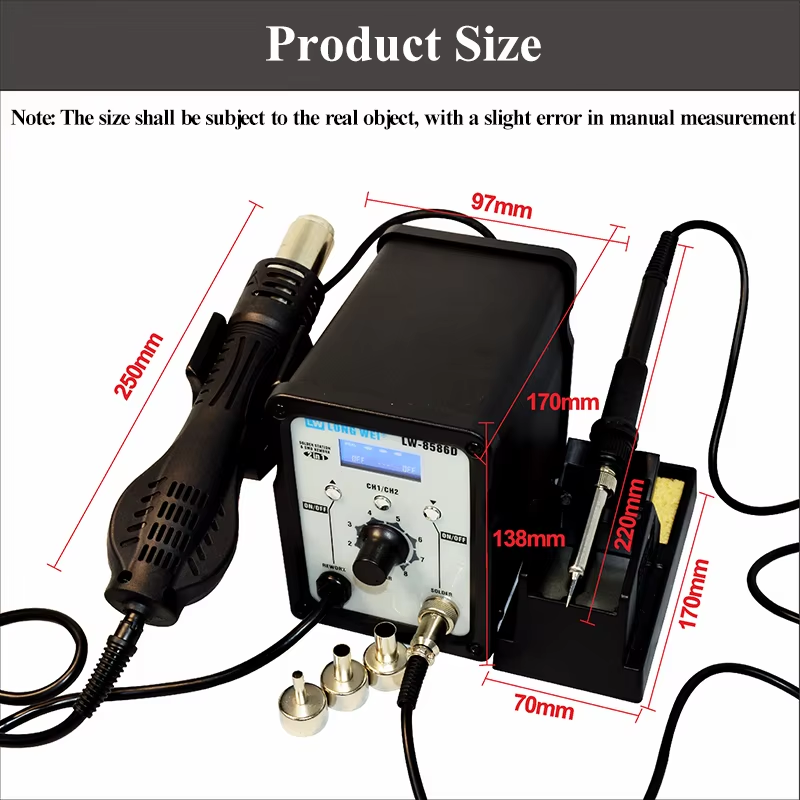 LW-8586D Pistolet à air chaud  - 2 In 1 Soldering Rework Station 750W avis et prix