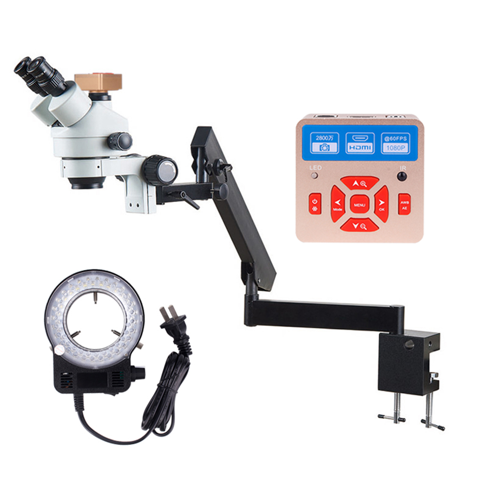 Microscope trinoculaire numéri - Trinocular Stereo Microscope 7X-45X avis et prix